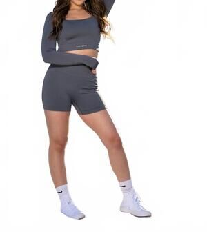 NEW NAVANO tidal comfort pull-on gym shorts in grey